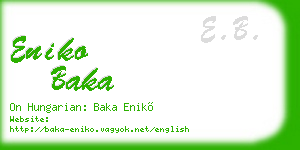 eniko baka business card