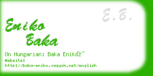 eniko baka business card